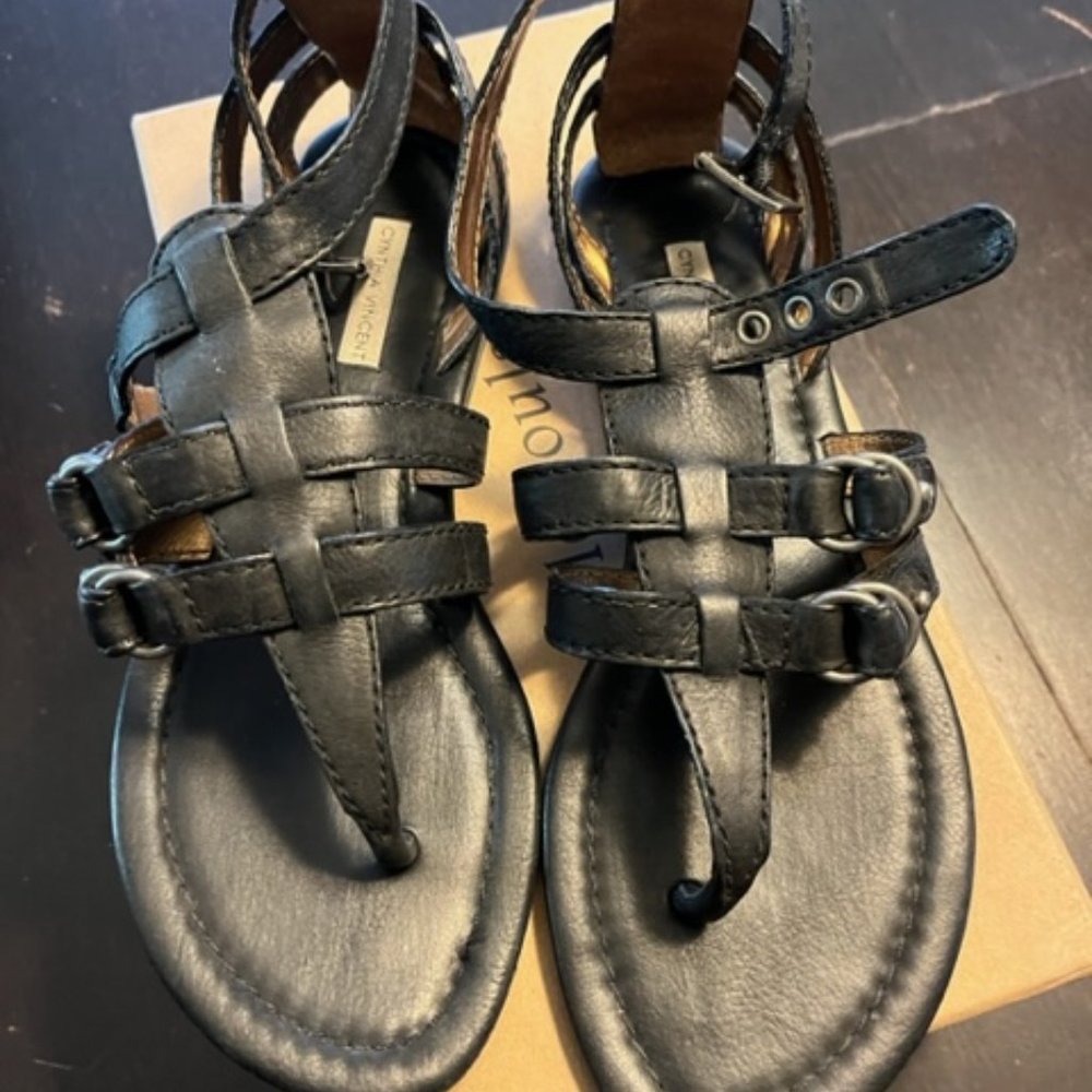 Cynthia Vincent leather gladiator sandals